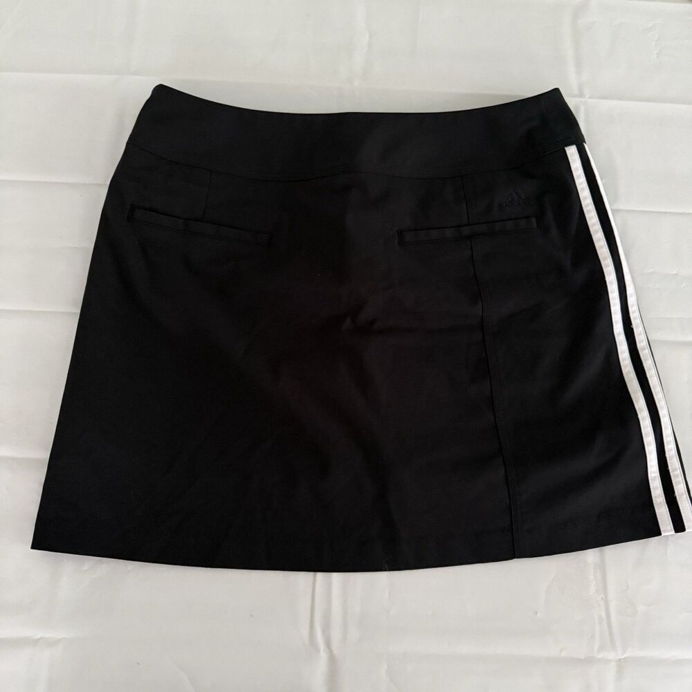 Adidas Womens 4 Skort Golf Tennis Pickleball Climacool Black White Stripes 88387 - Picture 2 of 7